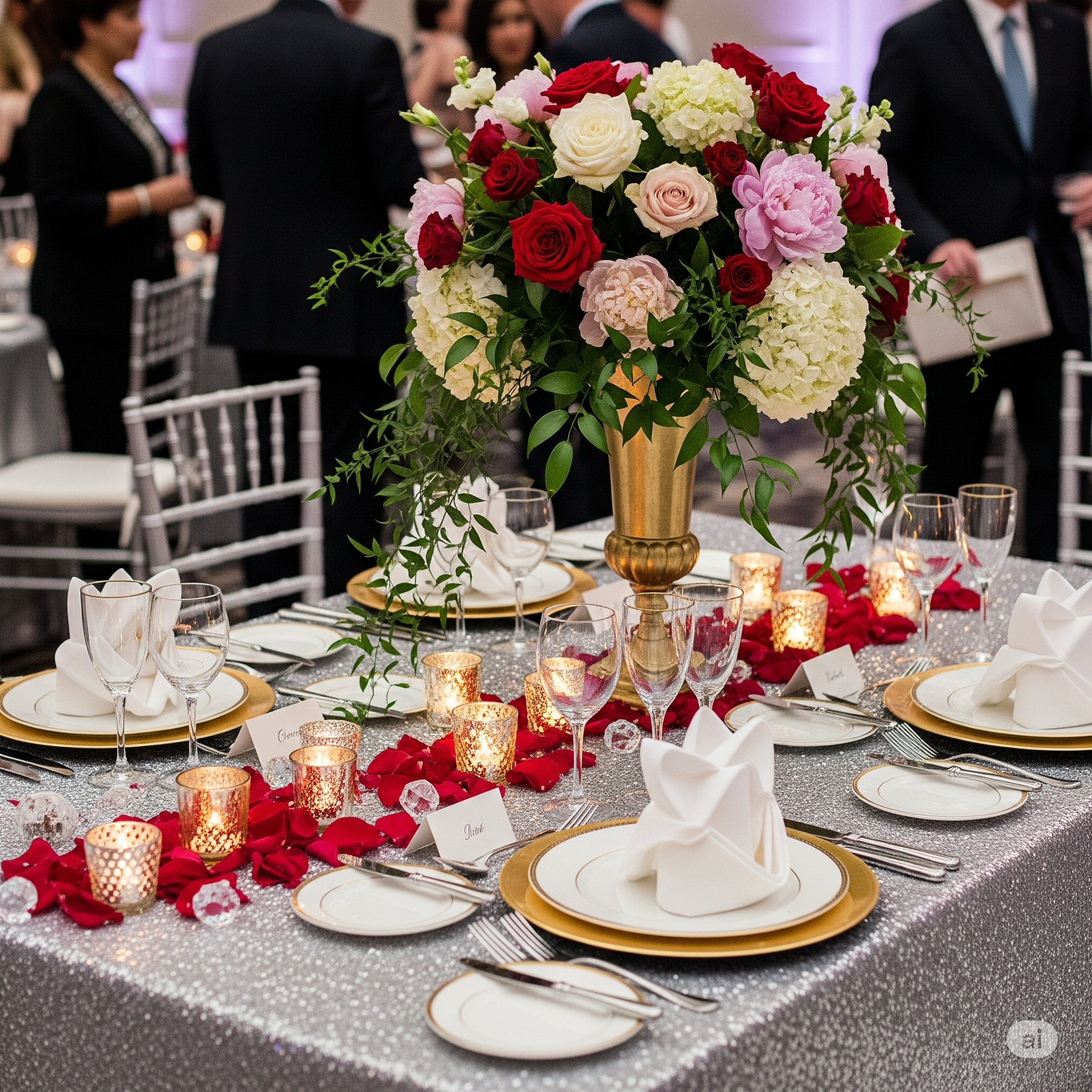 Mesa de invitados decorada